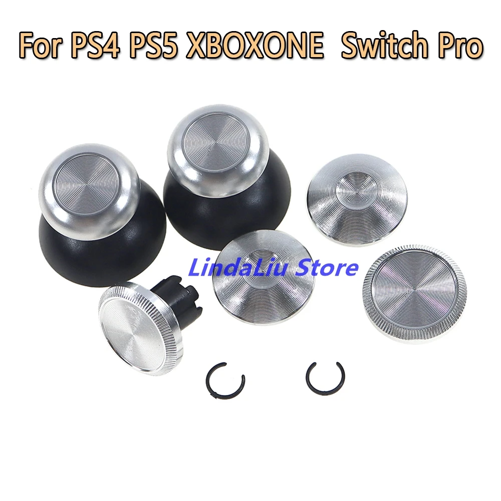 

5Sets 10 in 1 Metal Button Cap For PS4 PS5 Switch Pro XBOXONE Edge Controller Analog Sticks Metal Thumbsticks Buttons