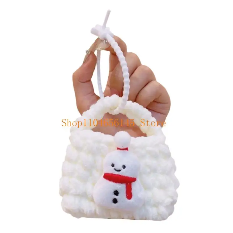 652F Plush Keychain Coin Purse Handcrafted Earphone Bag Pendant Christmas Gift
