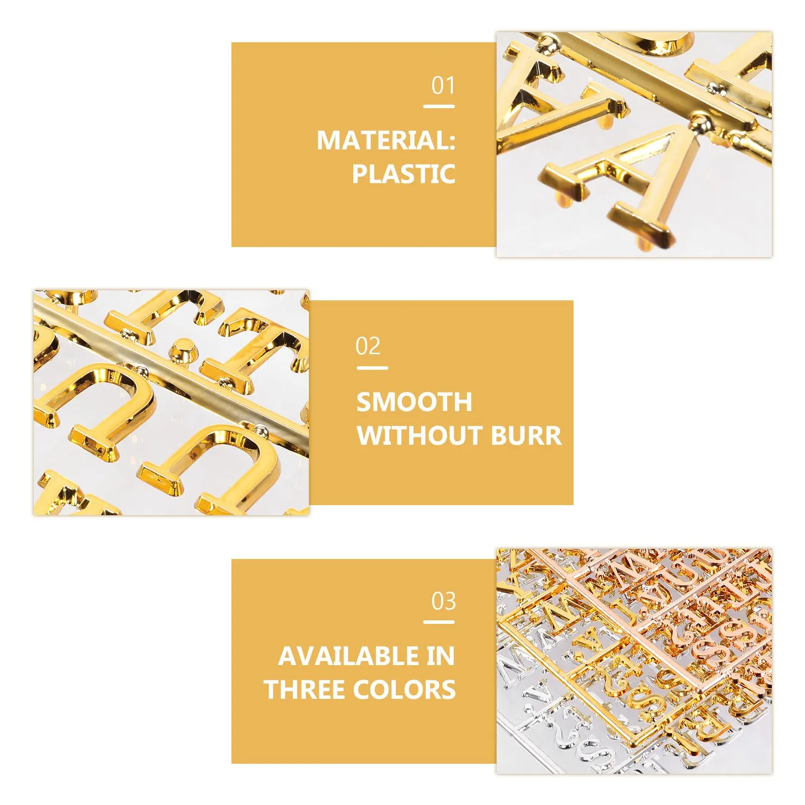 3 Pcs Gold Silver Letters Numbers Symbols for Felt Message Board Home Office Letter Board Display