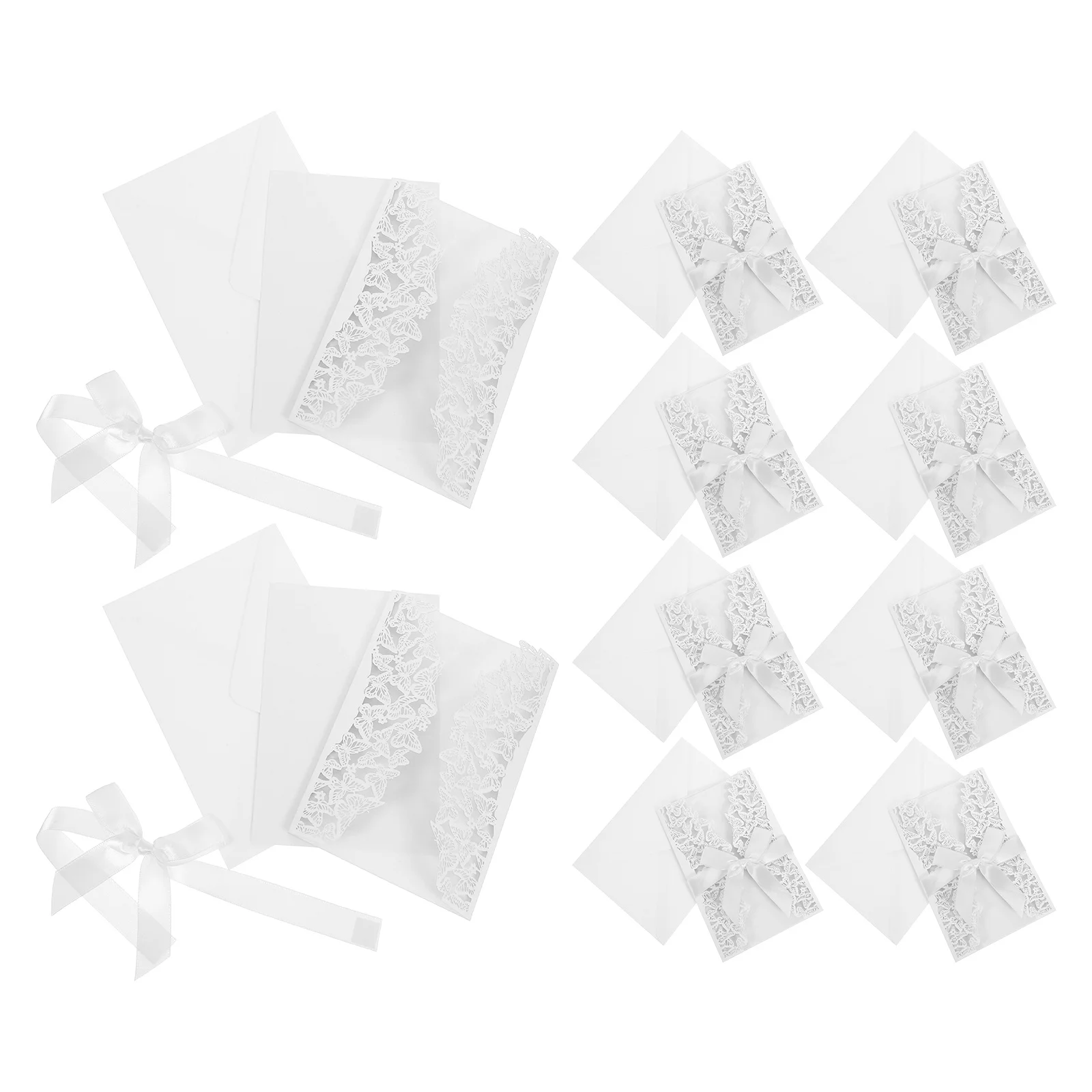 

10Sets European Wedding Invitations Butterfly Floral Laser Cut Cards Elegant Wedding Invitation Accessories Bridal Shower Party