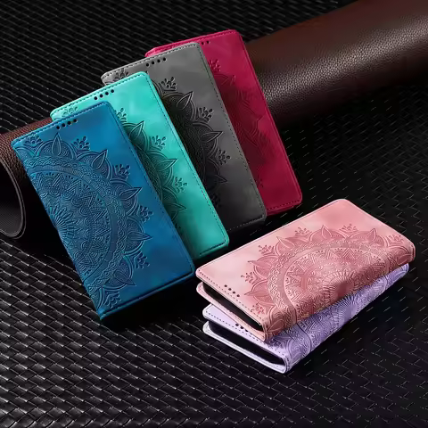 3D Flower Wallet Flip PU Leather Case For Samsung Galaxy S25 S24 S23 S22 S21 S20 Ultra FE S10 Plus A06 A16 M55 Protect Cover