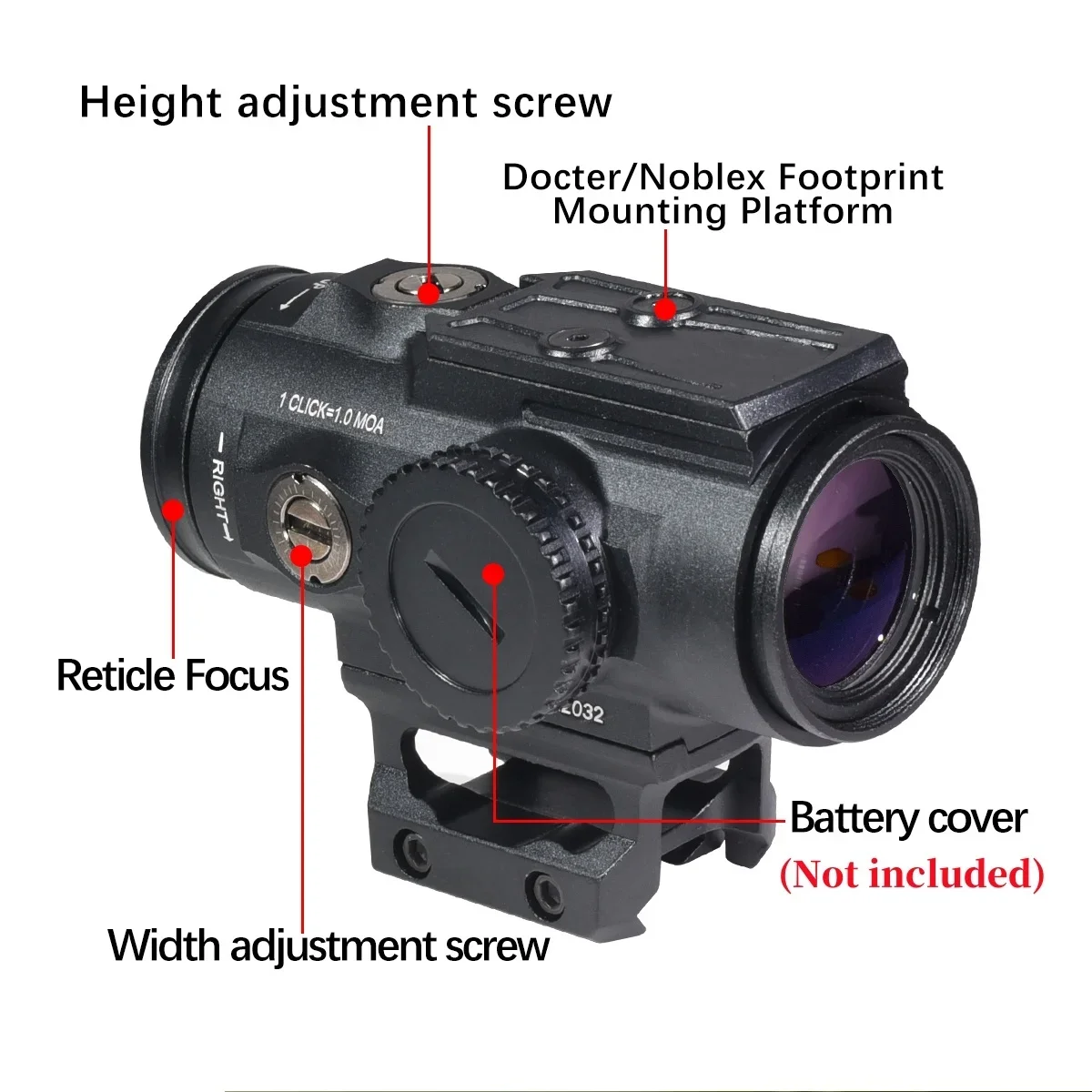 5X Magnifier GEN II and M1 Red Dot Combo HD Prism Rifle Scope 3 MOA Reticle Tactical Hunting Fit 20mm Picatinny Rail Mount