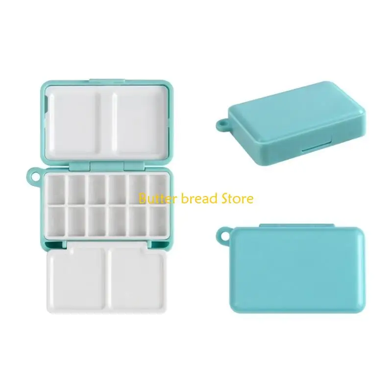 W89C Travel Watercolor Paint Box 12 Well Folding Paint Palette Box Portable Watercolor Paint Mixing Tray For Artist Student