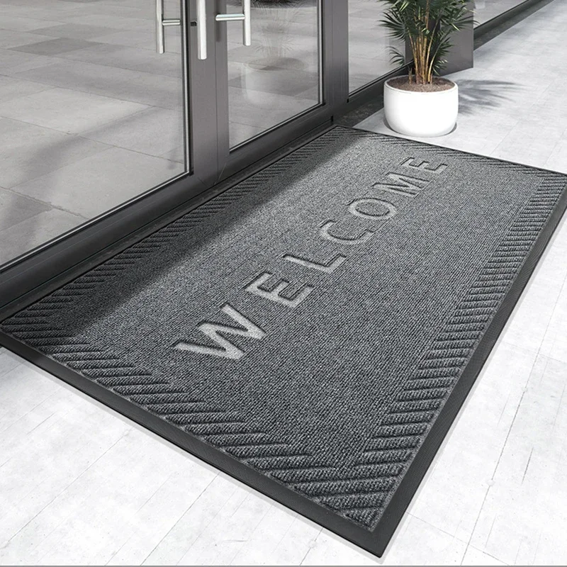 Welcome Mats for Front Door Anti Slip Wear Resistant Rubber Mat Nordic Style Easy Cleaning Heavy Duty Carpet for Entrance Door
