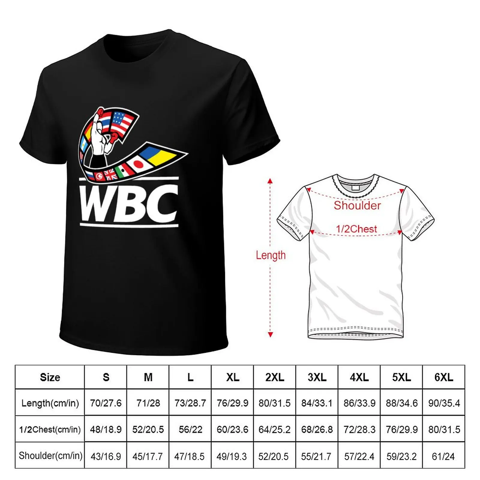 WBC world champion T-Shirt customs man clothes cotton graphic tees mens funny t shirts