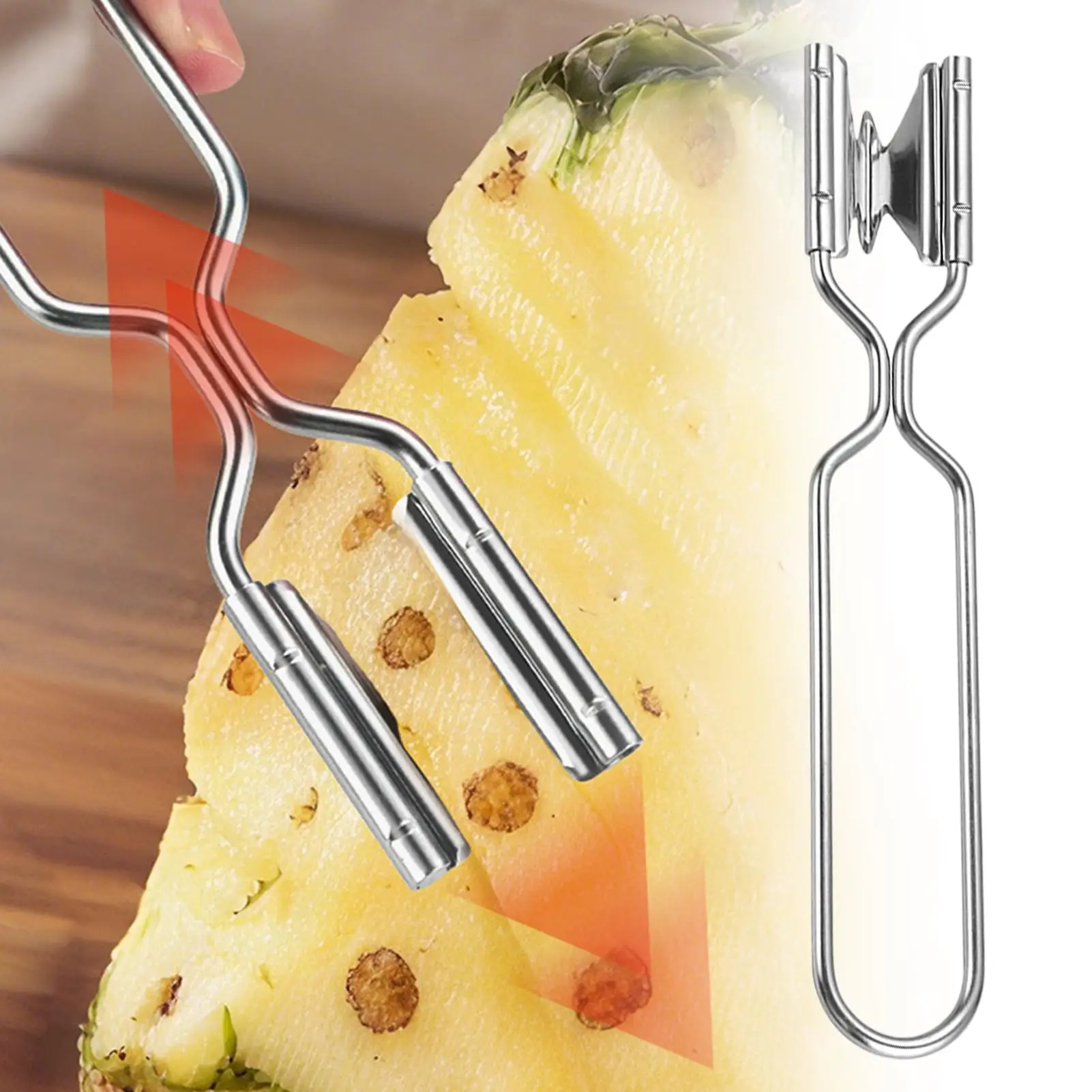 

1Pcs Pineapple Shovel Stainless Steel Pineapple Knife Portable Fruit Peeler Tools Manual Food Processors Non-slip Handle