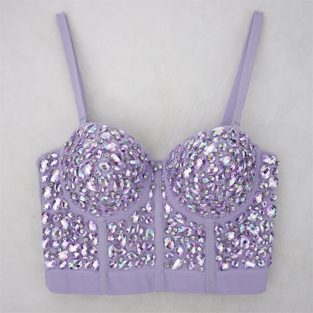 

Fashion Nightclub Sexy Design Sense Niche Pure Desire Tube Top Beaded Light Easy Matching Sling Outerwear Holiday Carnival