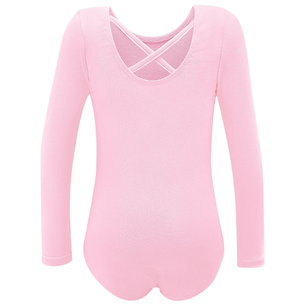 Long Sleeves Leotard for Girls Gymnastics Practice Clothes Ballet Tutu Dress Stage Dance Costume with Skirt