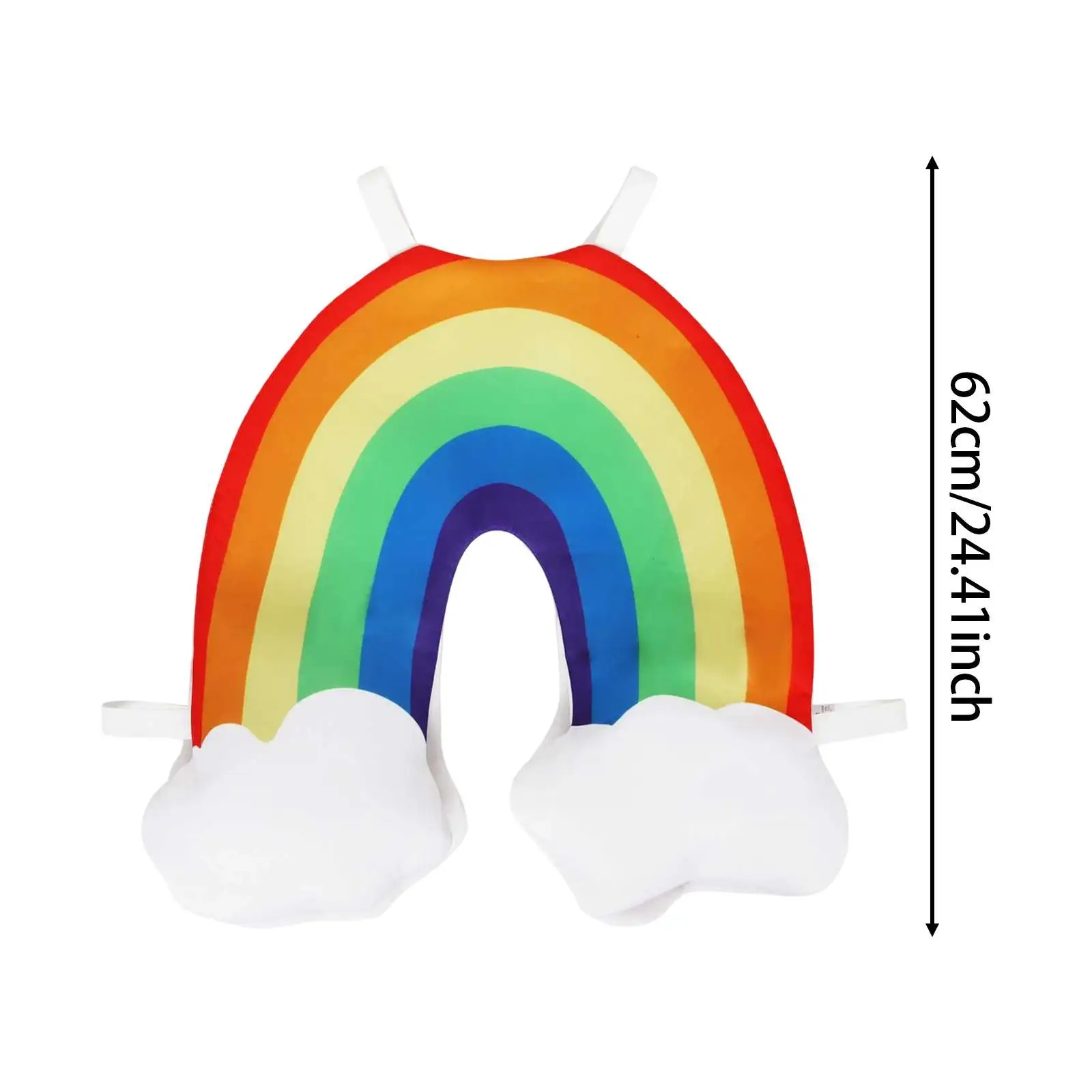 Kids Rainbow Cosplay Costume Easy to Wear Lightweight Dressing up for Carnivals