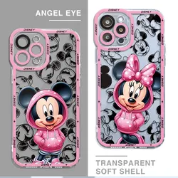 Disney-funda de silicona para teléfono móvil, carcasa de Mickey y Minnie para iPhone 15, 14, 11, 12, 13 Pro Max, 12 Mini, 7, 8, XR, X, XS MAX, SE2