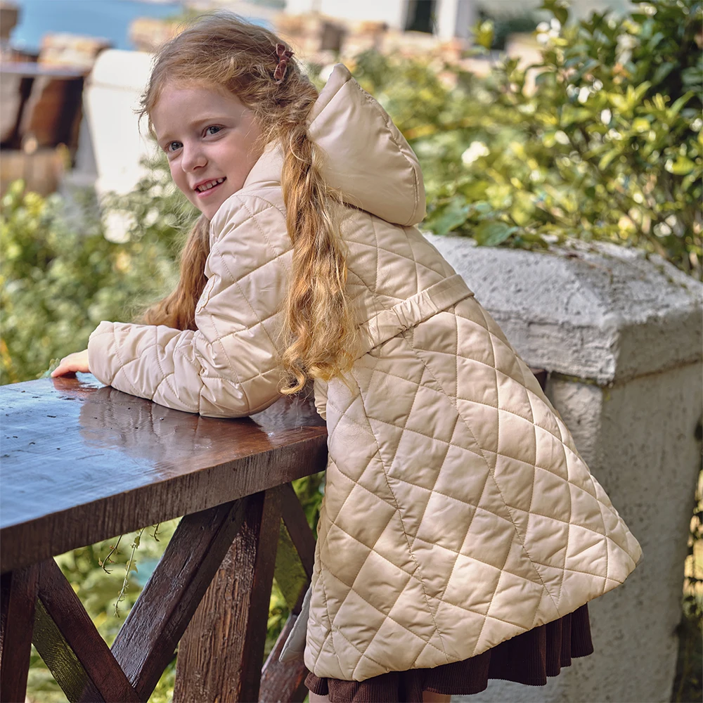 Dave Bella Girls Velvet Coat Winter Autumn Children Thick Warm Jacket Casual Hooded Waterproof Outerwear Kids Clothing DK4254175