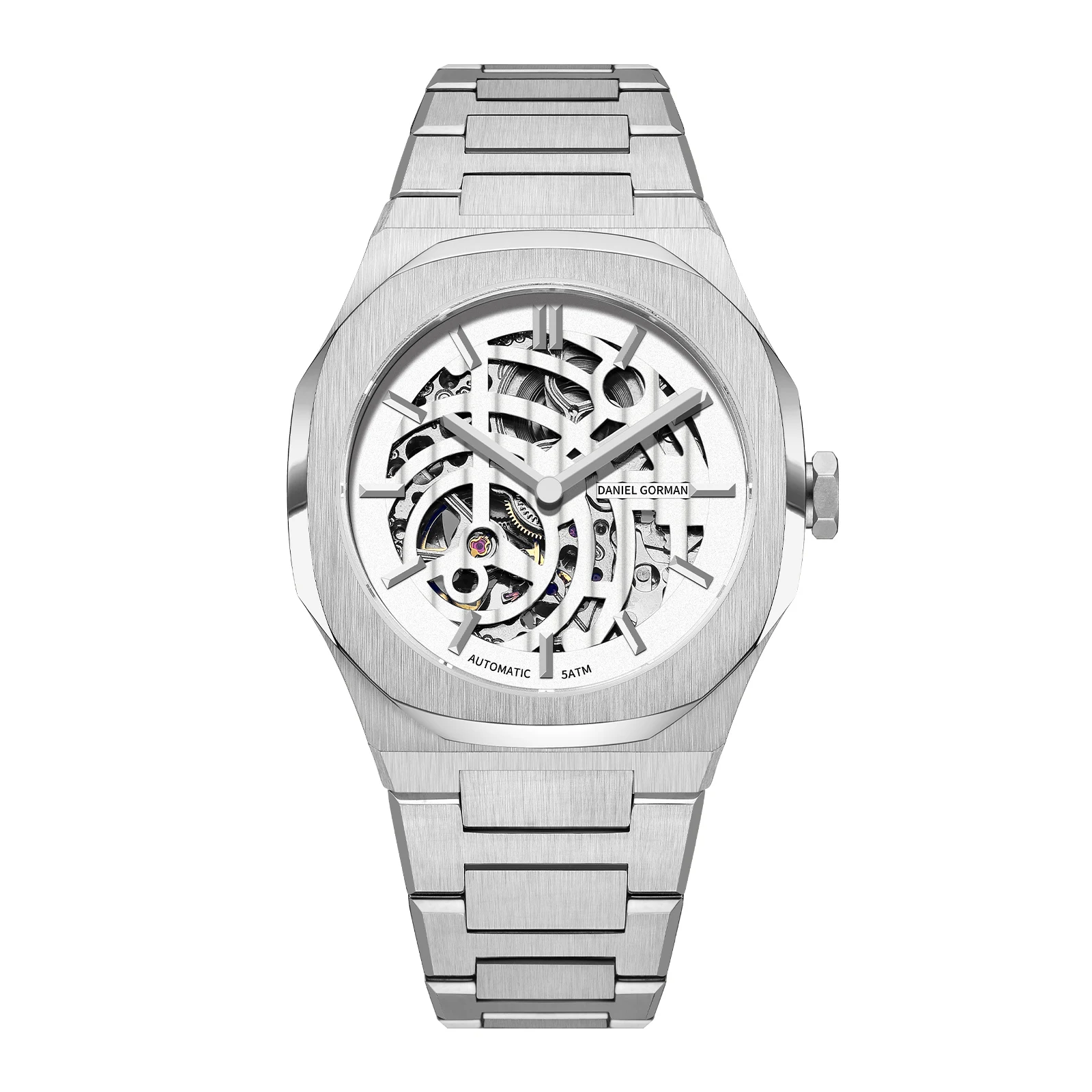 

Men automatic watch luxury rome mechanical watches waterproof skeleton noctilucent leather mens watch choice of gift giving