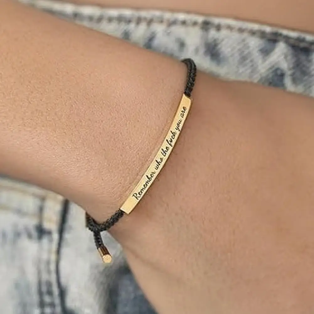 تذكر من F أنت سوار أنبوبي تحفيزي، سوار ملهم لليد قابل للتعديل، أنبوب لف مضحك U6T2 #4