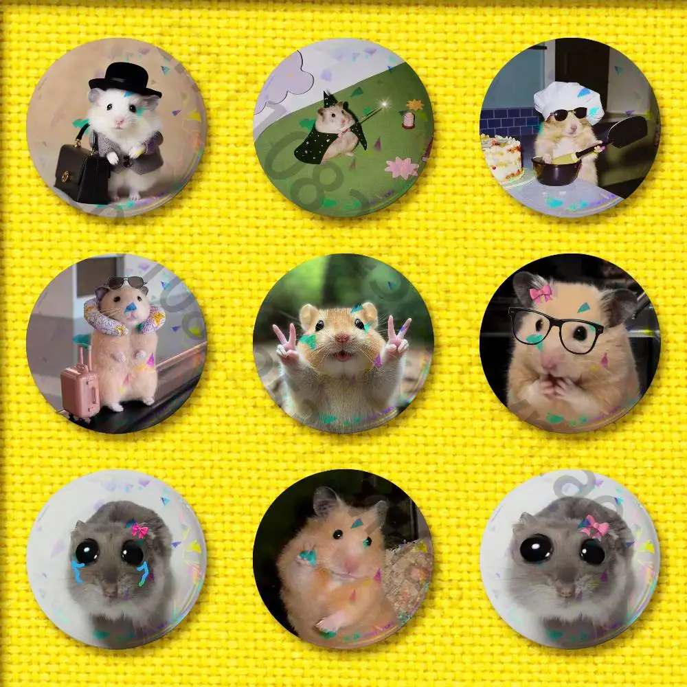 

Funny Sad Hamster Meme Badge For 44mm 25mm 32mm 75mm 58mm Round Pin Brooch Insignia Case Clothes