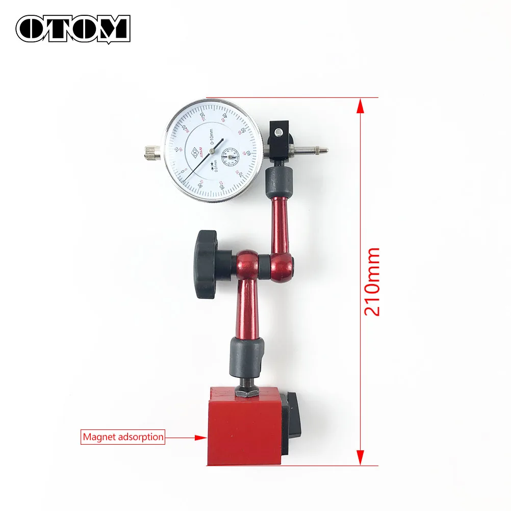 OTOM Universal Motorcycle 0.01mm Dial Indicator Magnetic Stand Base Magnetic Holder Measure Gauge Repair Tool Off-road Motocross