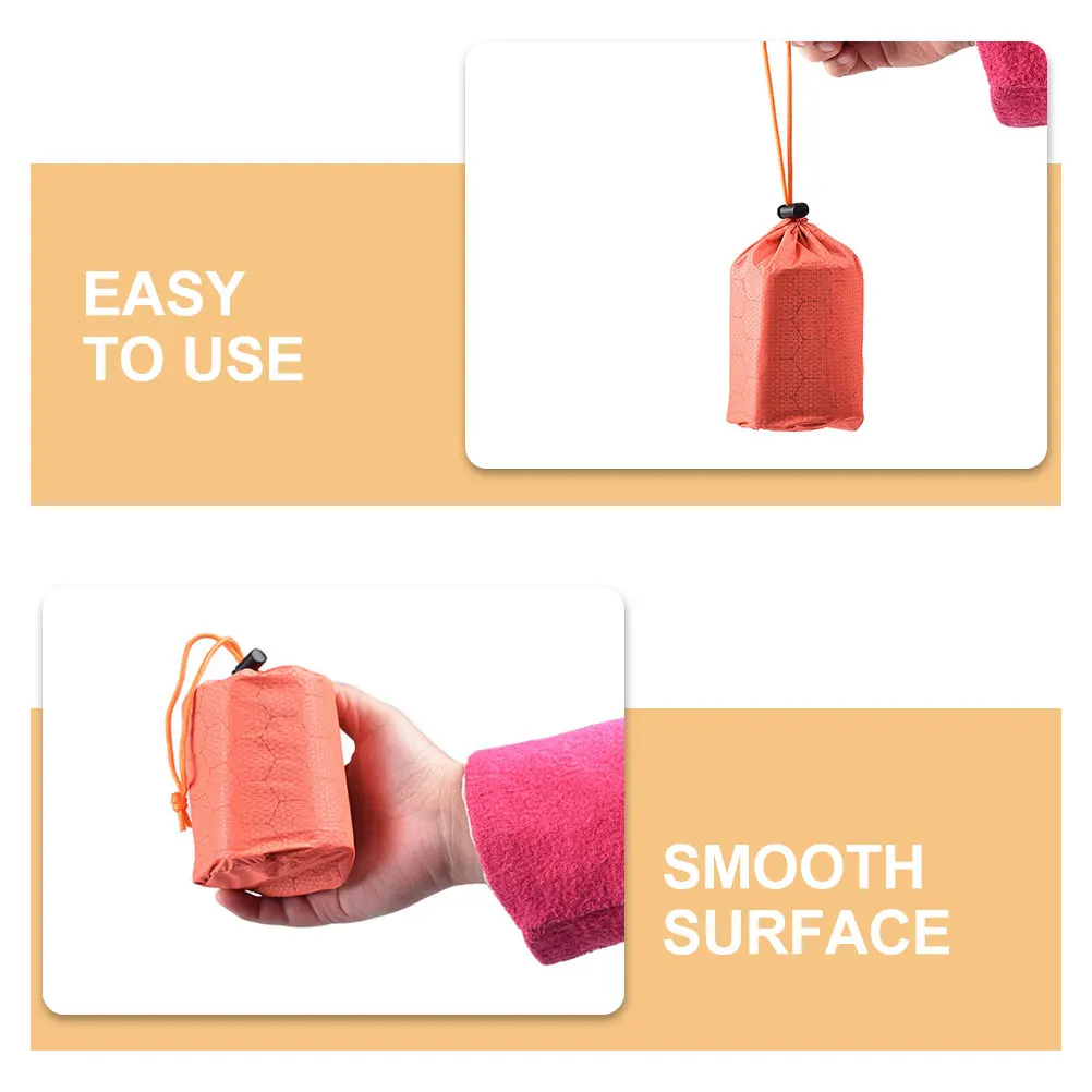 

3 Pcs Camping Sleeping Bag Storage Hunting Backpack Hiking Drawstring Orange Backpacking Essentials