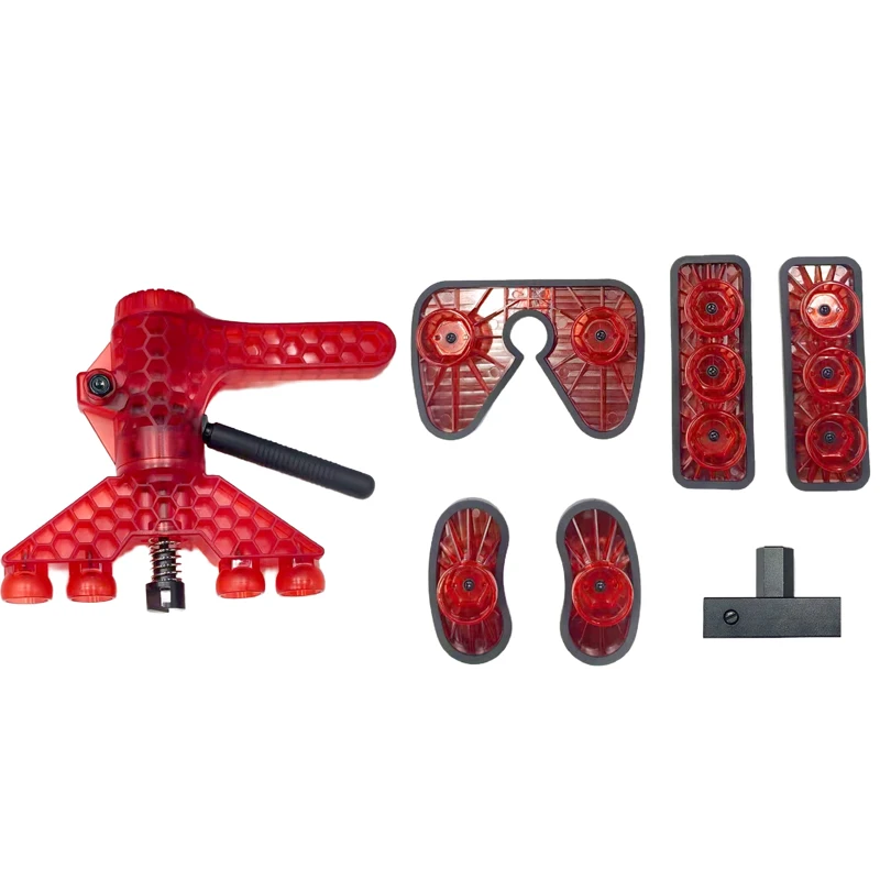 PDR500 PDR Lifter Kit for Car Dent Repair Tool, With 3 Kinds of Foot Pad & Long Tabs Adapter, Adjust the Width by Foot Pad