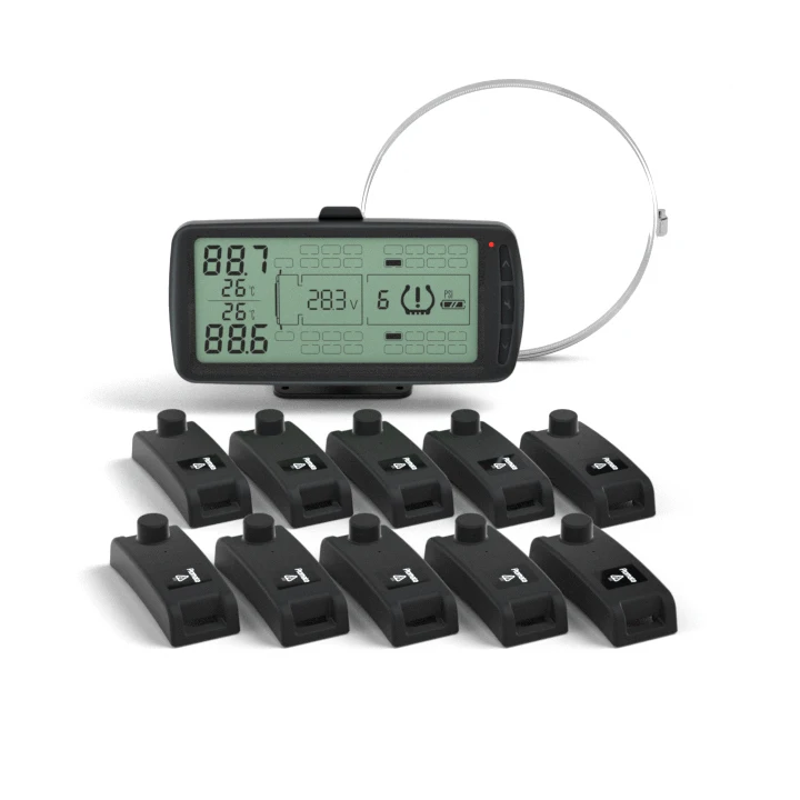 

Heavy Duty Truck TPMS System 110 Tires TPMS Auto Trailer Recognition Real-Time Digital Monitoring