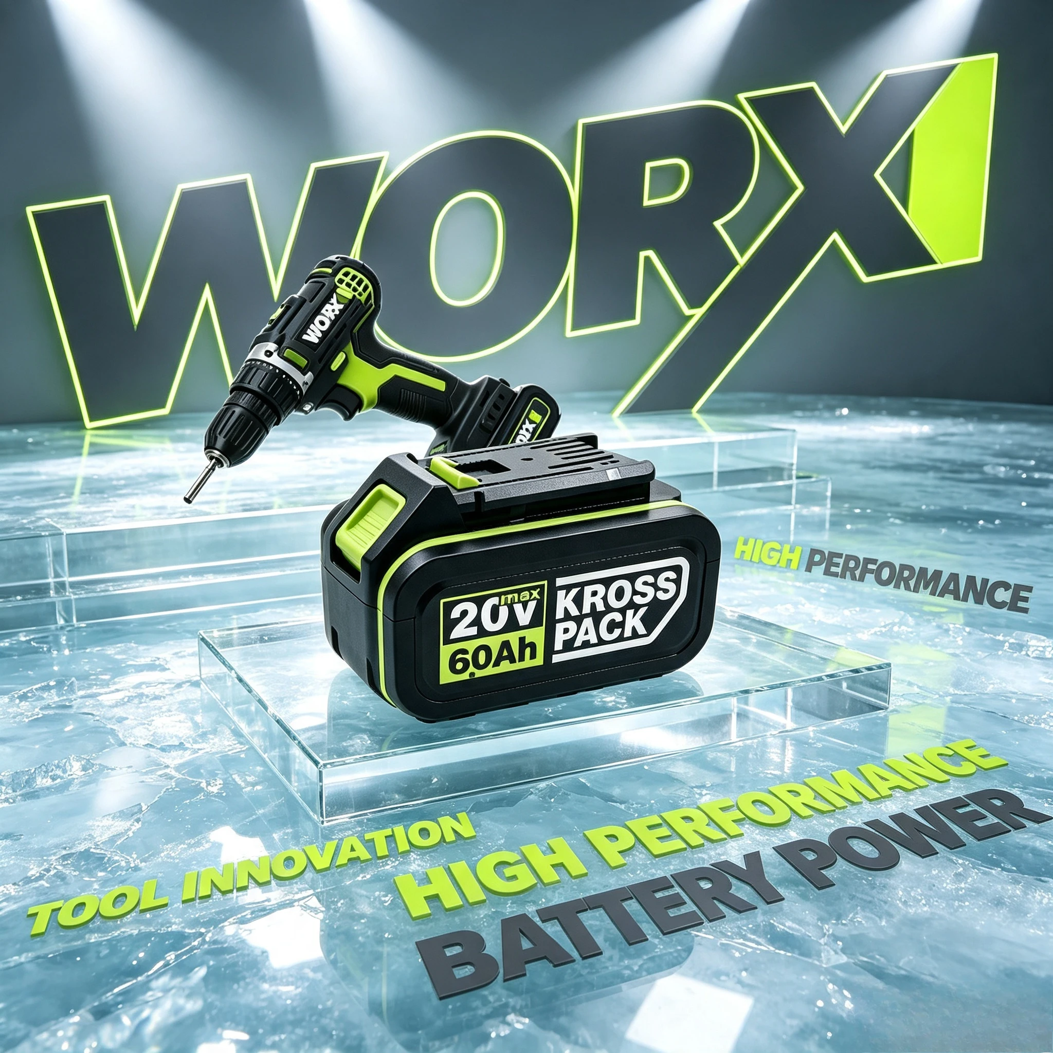 Green Mark WORX 20V 4.0Ah Battery WA3023 Compact Body Dustproof Sealed Structure For Household Drill Screwdriver Sander