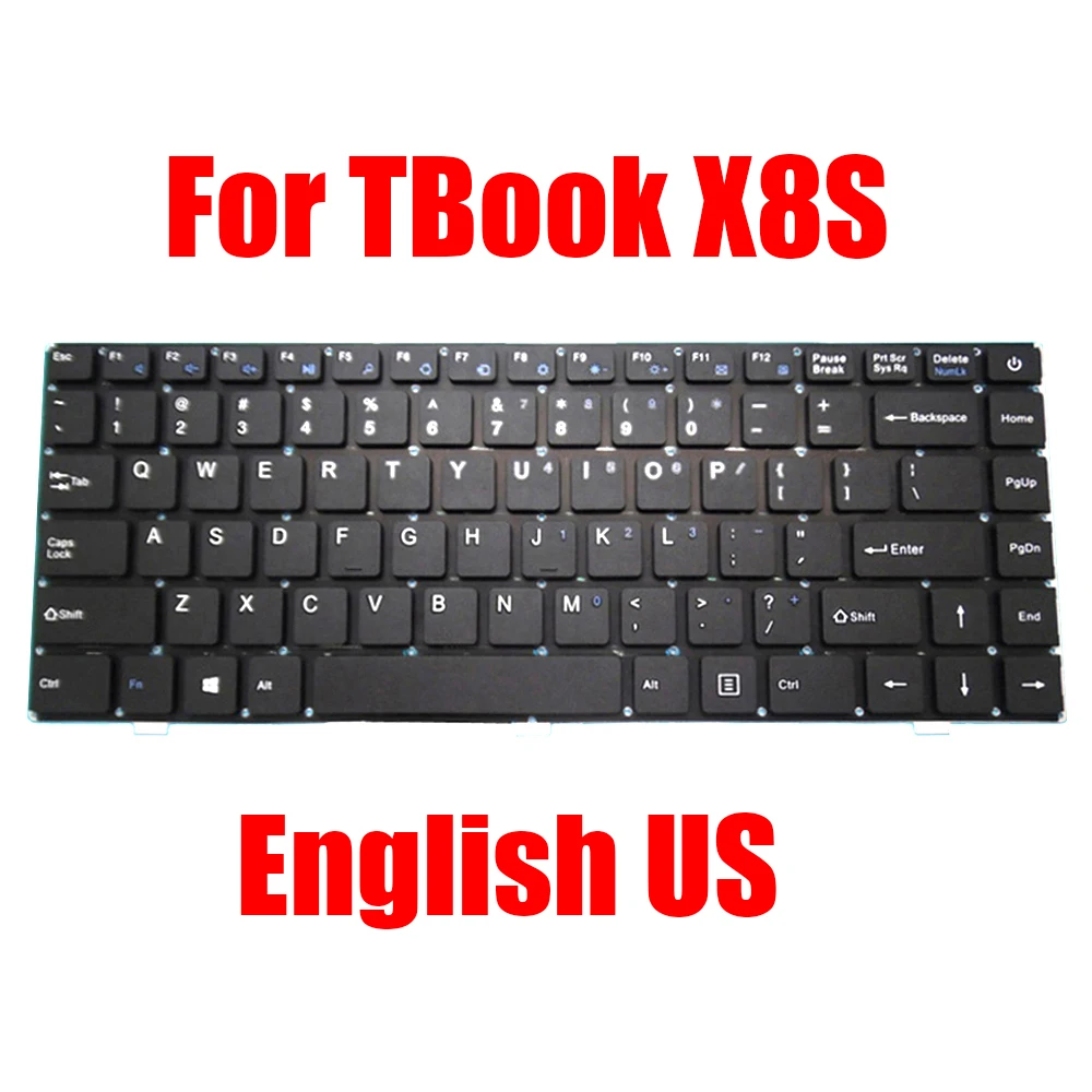 

English US Replacement Laptop Keyboard For T-bao For TBook X8S 15.6 Black New