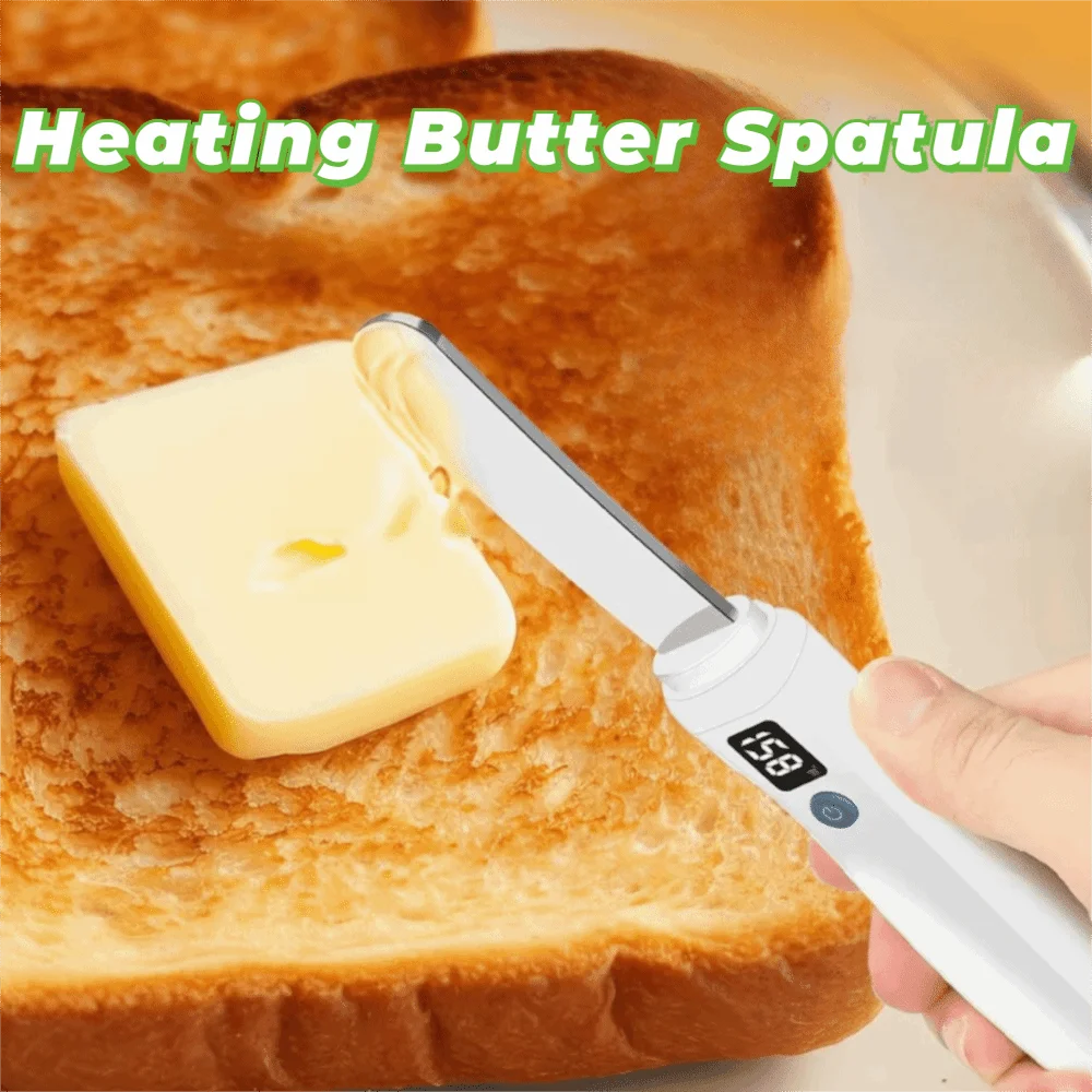 

Rechargeable Heating Butter Spatula Waterproof Melt Quickly Butter Spreader Washable Scald-proof Cold Butter Cutter Toast