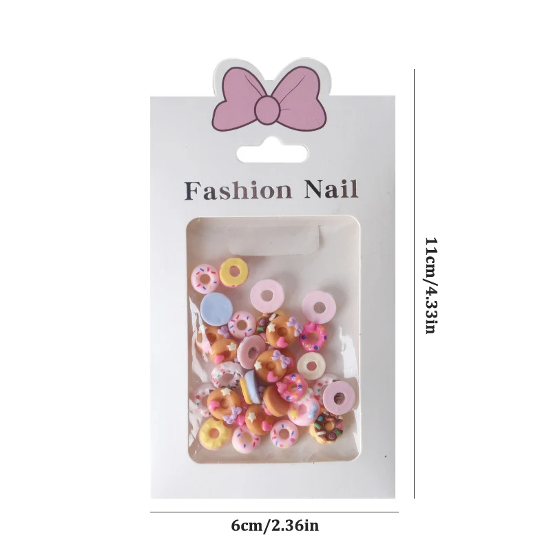 30Pcs/Set 3D Summer Cartoon Donut Ice Cream Nail Jewelry Charms Decoration DIY Crafts Woman Manicure Art Accessories Gift Resin