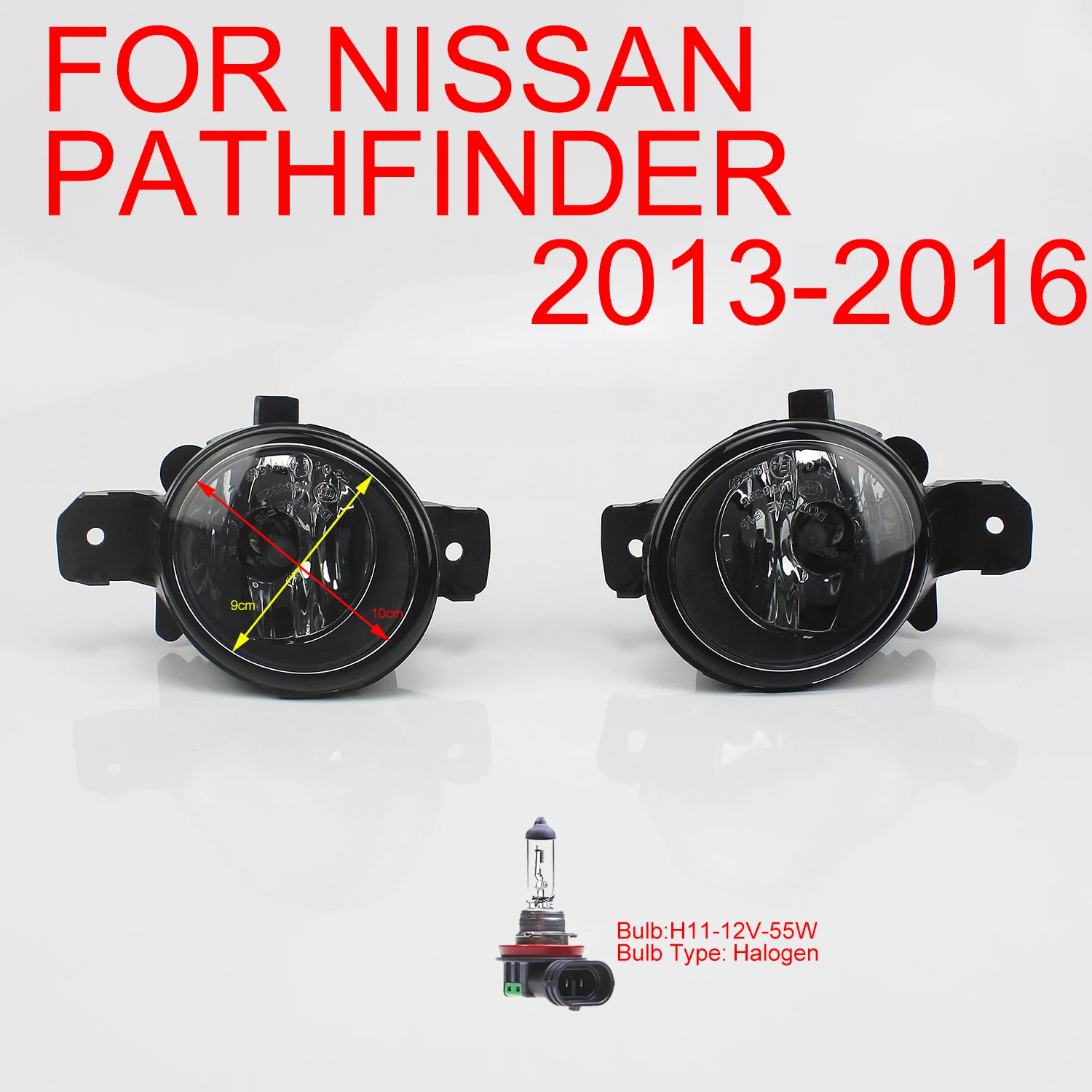 Для 2013 2014 2015 2016 Nissan Pathfinder Прозрачные линзы Противотуманные фары Комплект левой и правой галогенной лампы H11 12 В 55 Вт Желтый свет