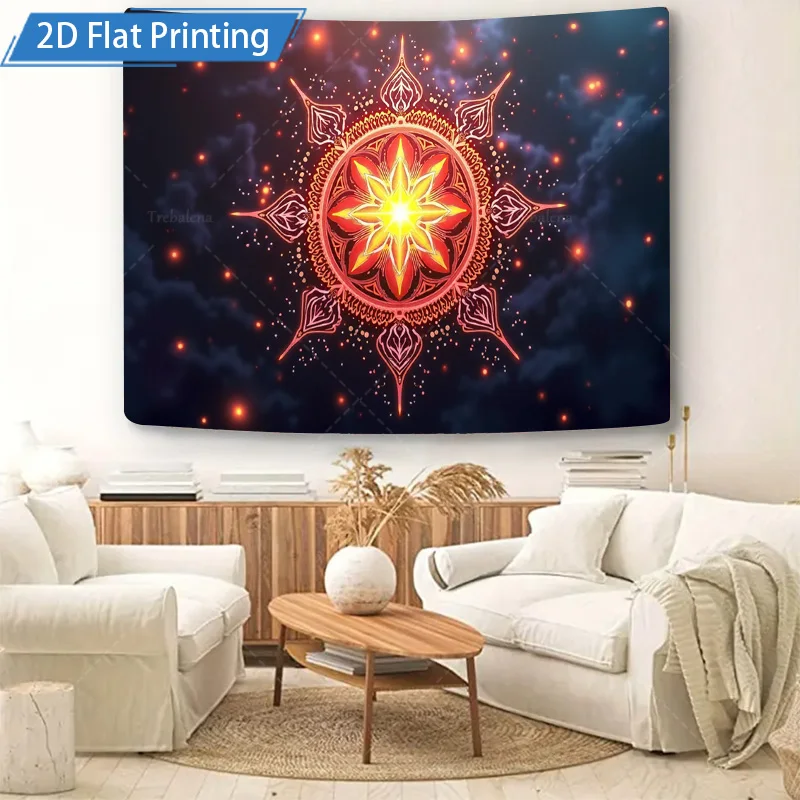 1pc Wall Tapestry Mandala Star Tapestry - Boho Chic Wall Hanging for Bedroom Decor
