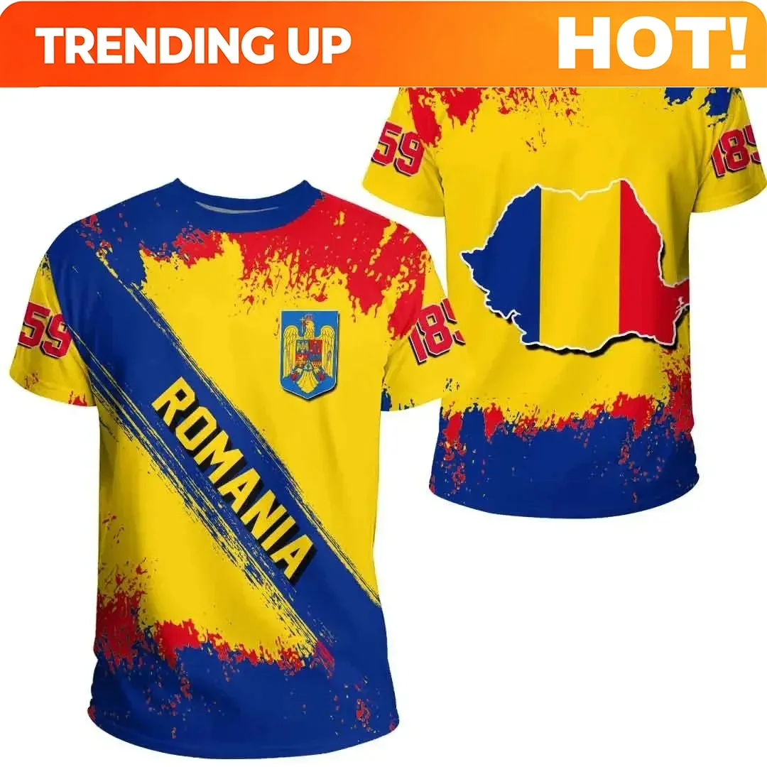 Customization Romania Football Jersey Romanian Flag Graphic T Shirts For Men Gym Sports Tee Shirts 3D Soccer Club Team T-shirt W