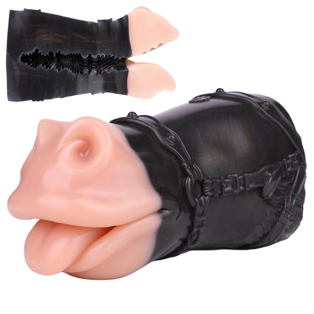 GEEBA realista caballo boca bolsillo coño Stroker silicona masturbador masculino fantasía Animal sexo Oral pene masaje caballo Onahole