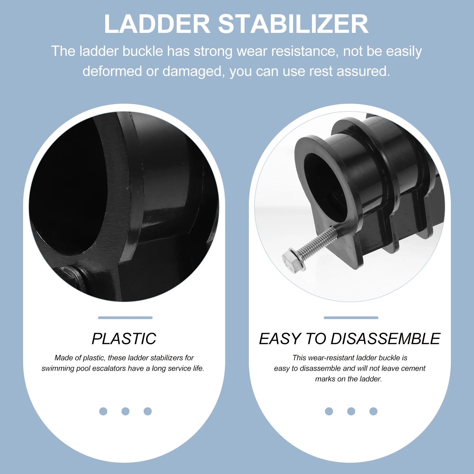 

2pcs Pool Ladder Buckle Black Embedded Durable Plastic Stabilizer Easy Install No Shake Steps Accessories for Inground Swimming