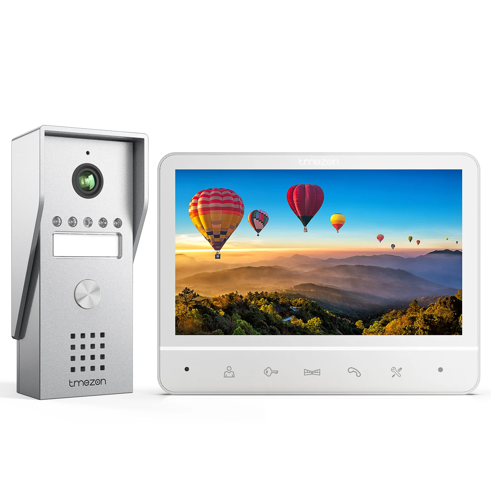 TMEZON  4-Wire Video Doorphone ,Intercom with Doorbell, Doorphone with Camera,7" Color Display, 120° Wide View Camera