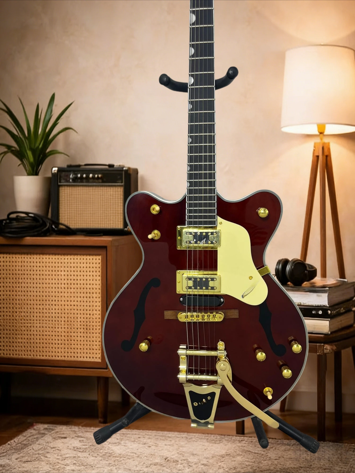 G54 Electric Guitar Rock Roll Iconic Instrument Multi-layered Beige Edged Maple Wood Body Limited Edition Free Shipping