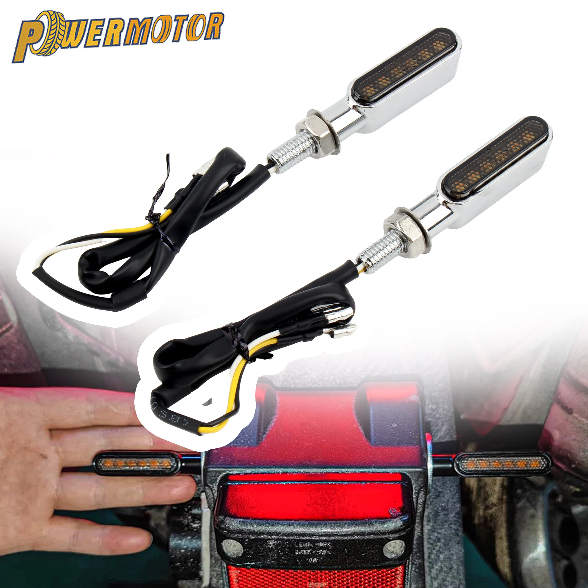 

Universal Motorcycle 3/6 LED Mini Turn Signal Amber Flowing Indicators Lamp For Honda Yamaha Kawasaki Cafe Racer Accessories
