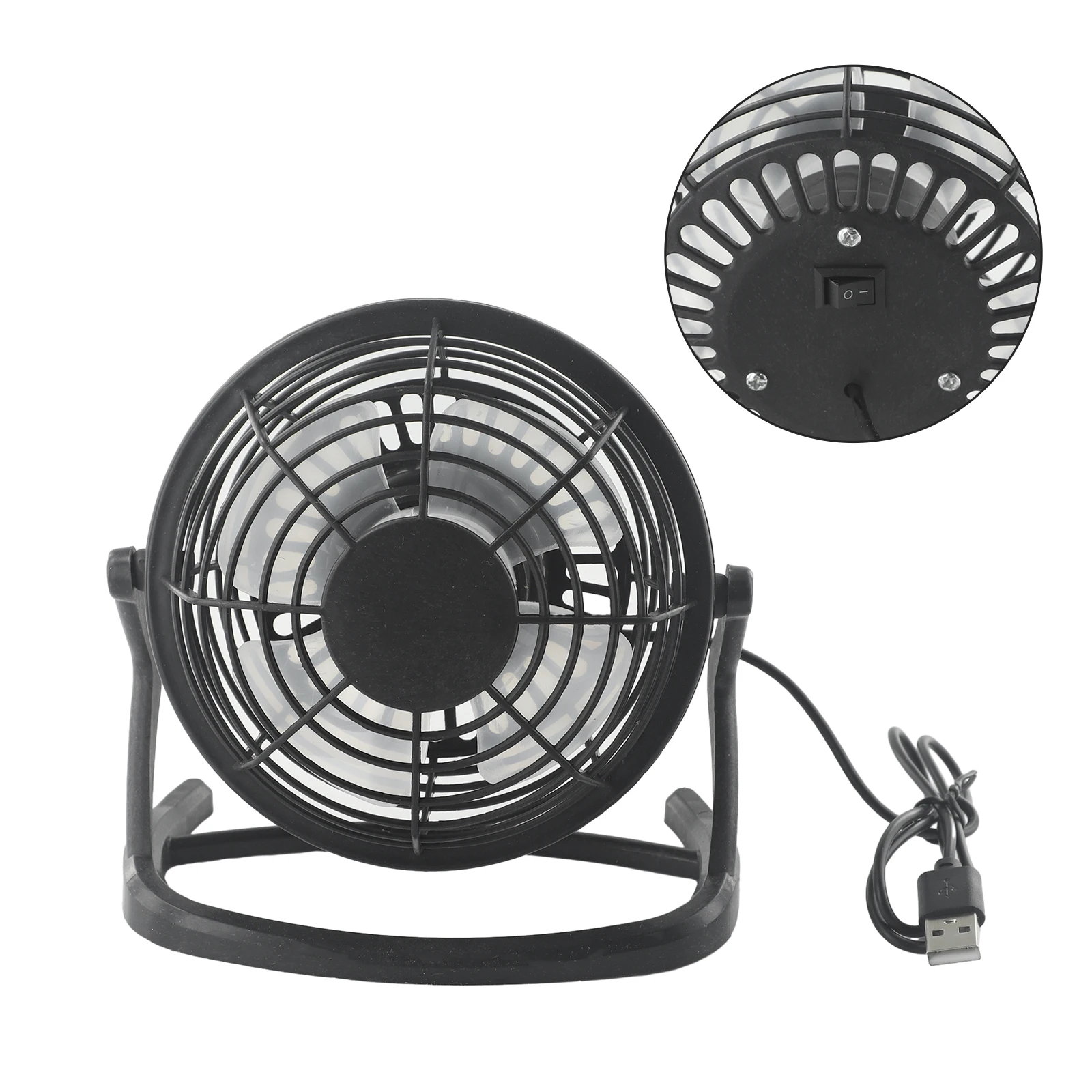 Practical USB Fan Mini Size Student Dormitory With Stand 15*9*14.5cm For Student Home UseUltra Quiet Blue/Black