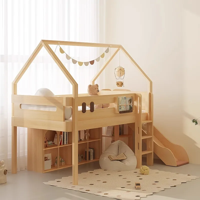 Etagenbett-Rutsche, Einzelverk – Bunk Bed With Stairs And Slide Bewertung und Preis
