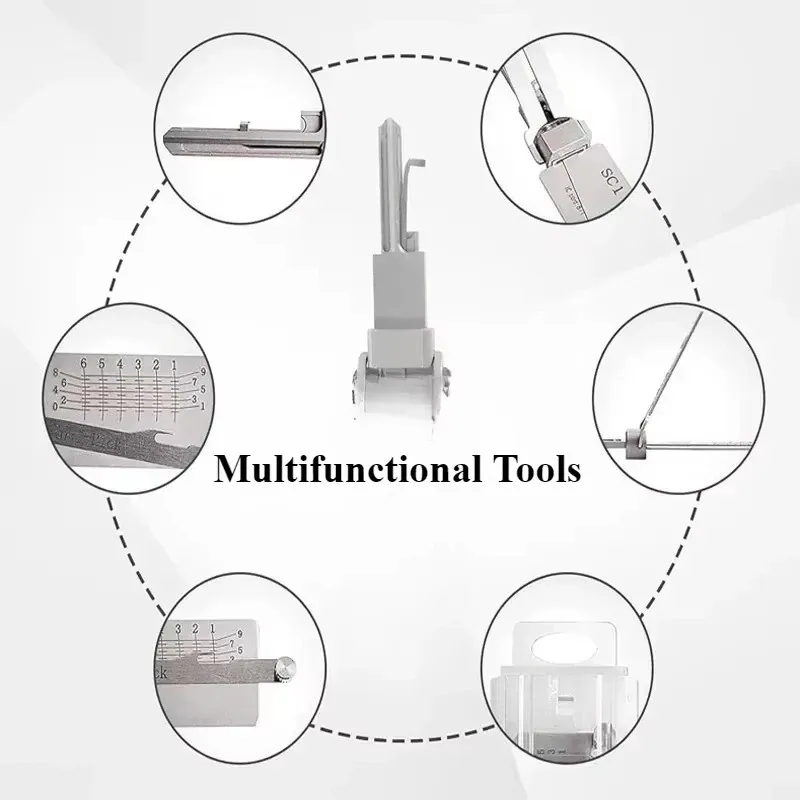 

1Pcs Stainless Steel Locksmith Tools 2 in 1 Precision Key Home Door Civil Locks Decoder SS001Pro SS002Pro Locksmith Master Key