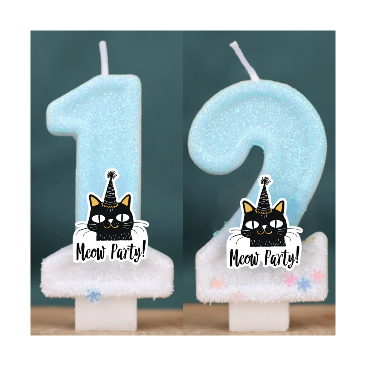 strange Black Cat Digital Candle Number 0-9 Kids Birthday Cake Decoration Supplies Cartoon Anime Party Accessories Supplies