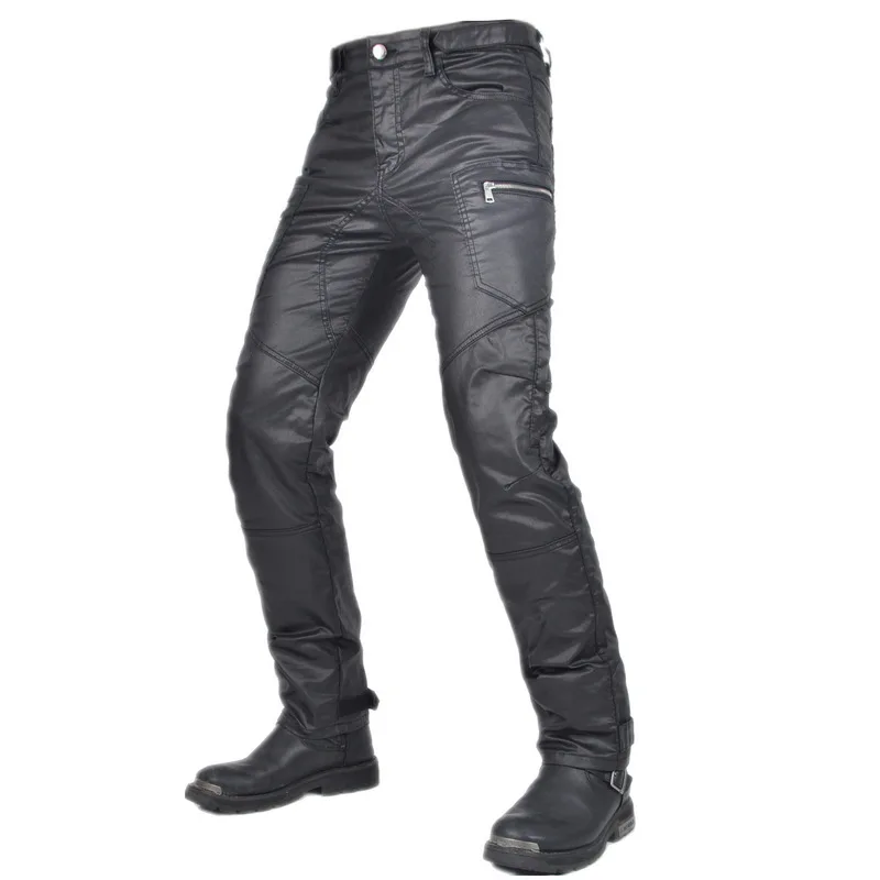 New four-season anti-fall riding jeans coated with wind-resistant elastic high-waisted locomotive anti-fall wear-resistant pants