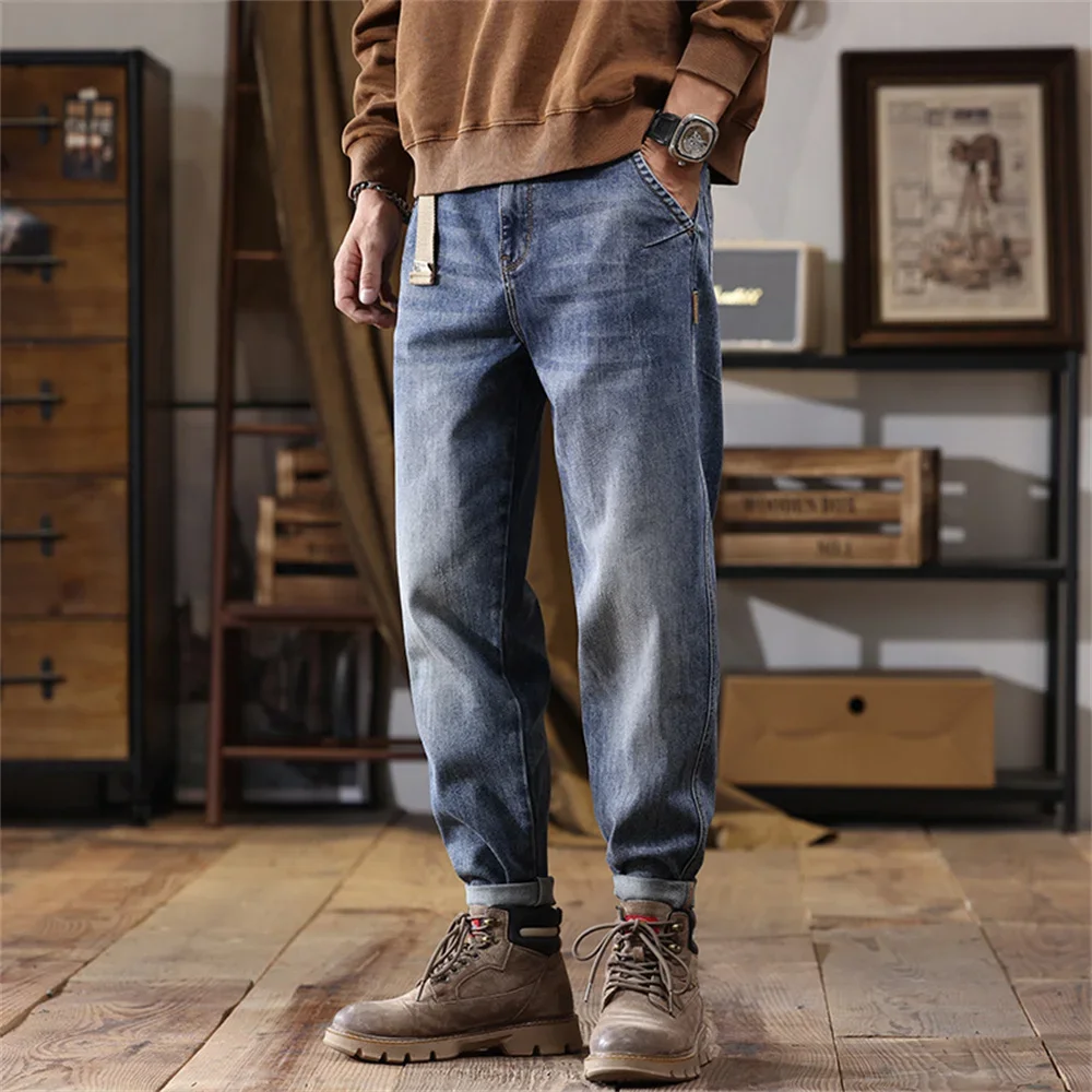 Jeans For Men Baggy Pants Loose Fit Harem Pants Vintage Clothes Men Fashion Pockets Patchwork Large Trousers pants men
