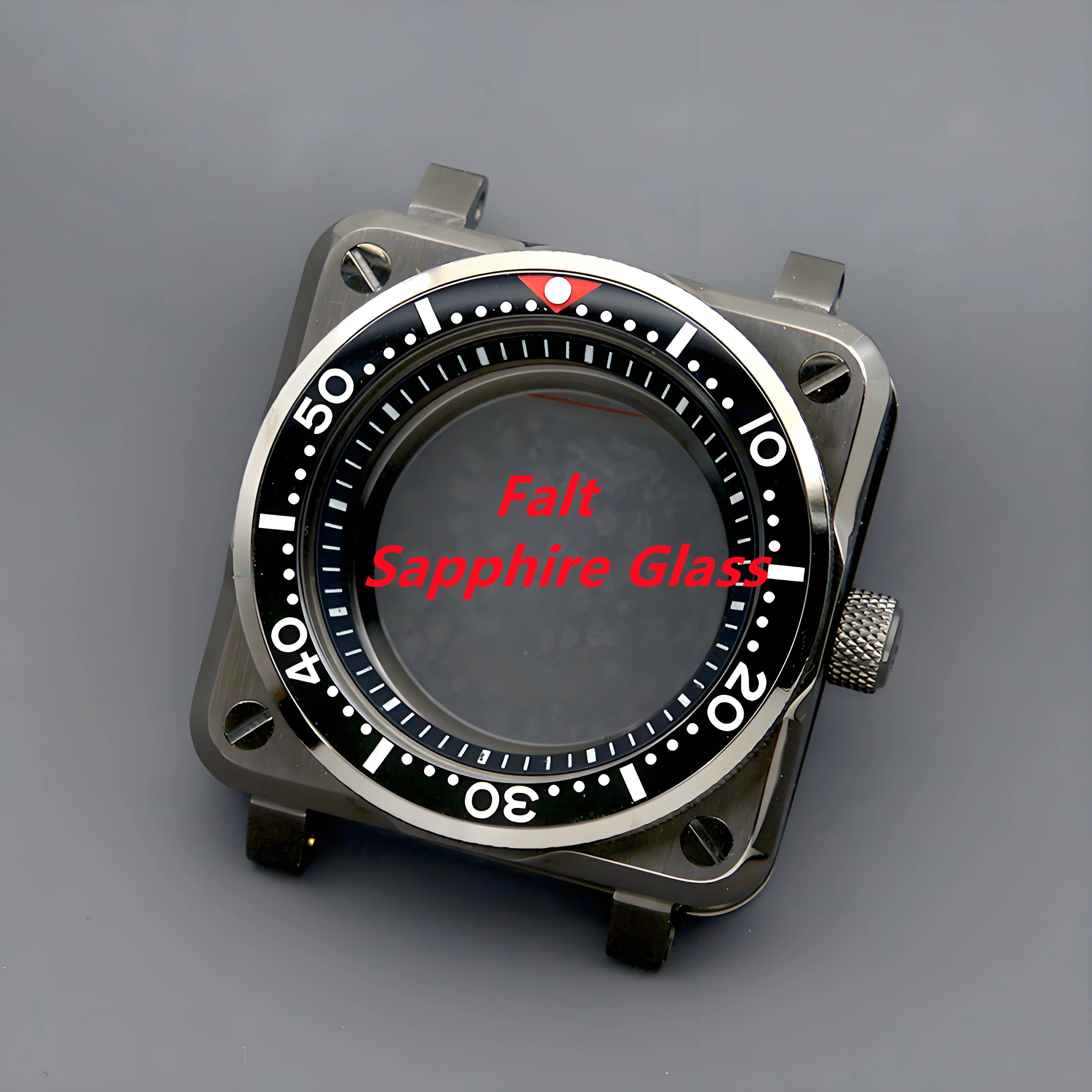 Gun Color Square Watch Case With Sapphire Crystal Fit NH35 NH36 Automatic Movement Watch Mod Replacement Accessories