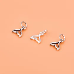 5PCS 925 sterling silver vintage fish Tail pendant handmade DIY bracelet ring jewelry accessories