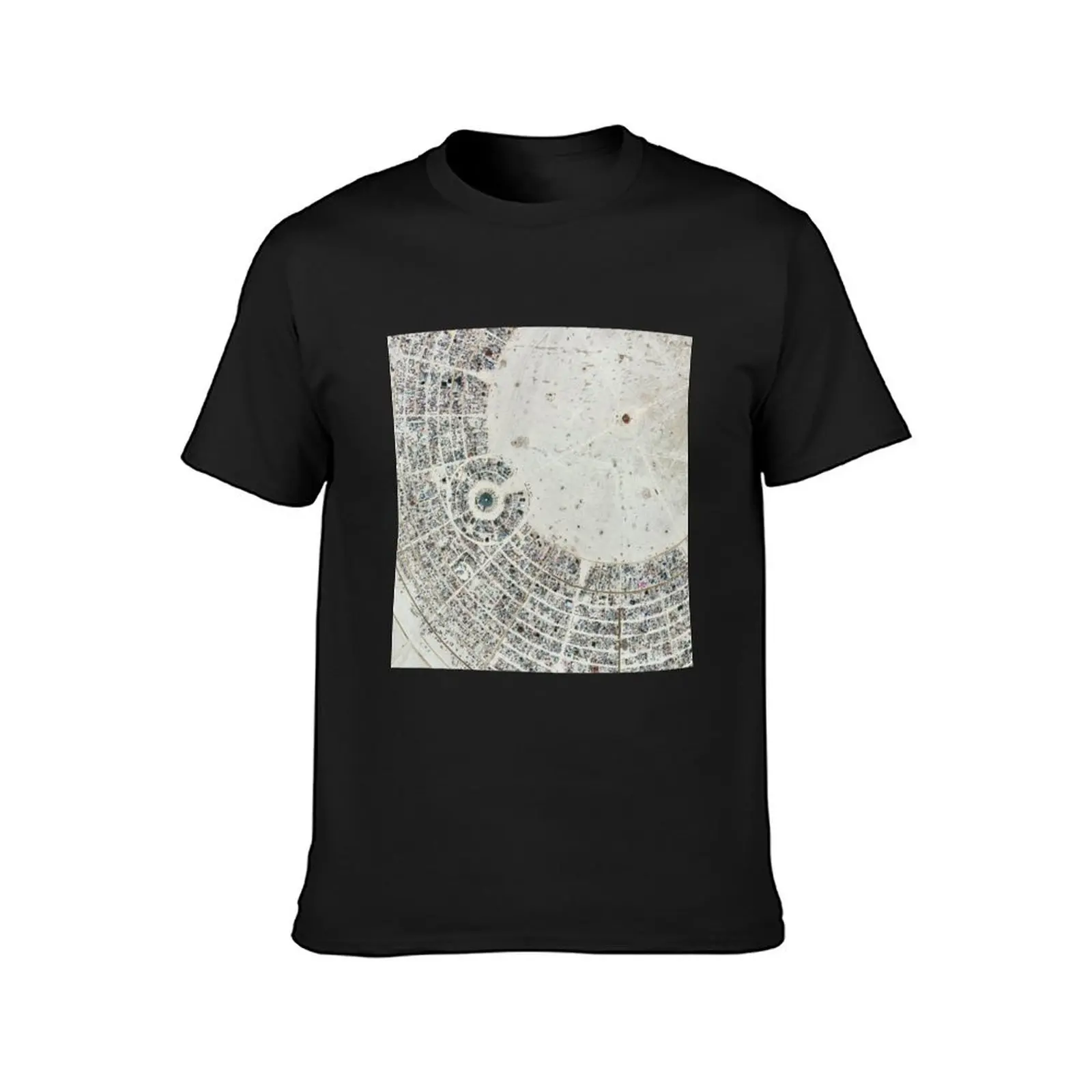 Burning Man festival, satellite image (C007/4823) T-Shirt oversizeds summer tops tees customs t shirts for men cotton