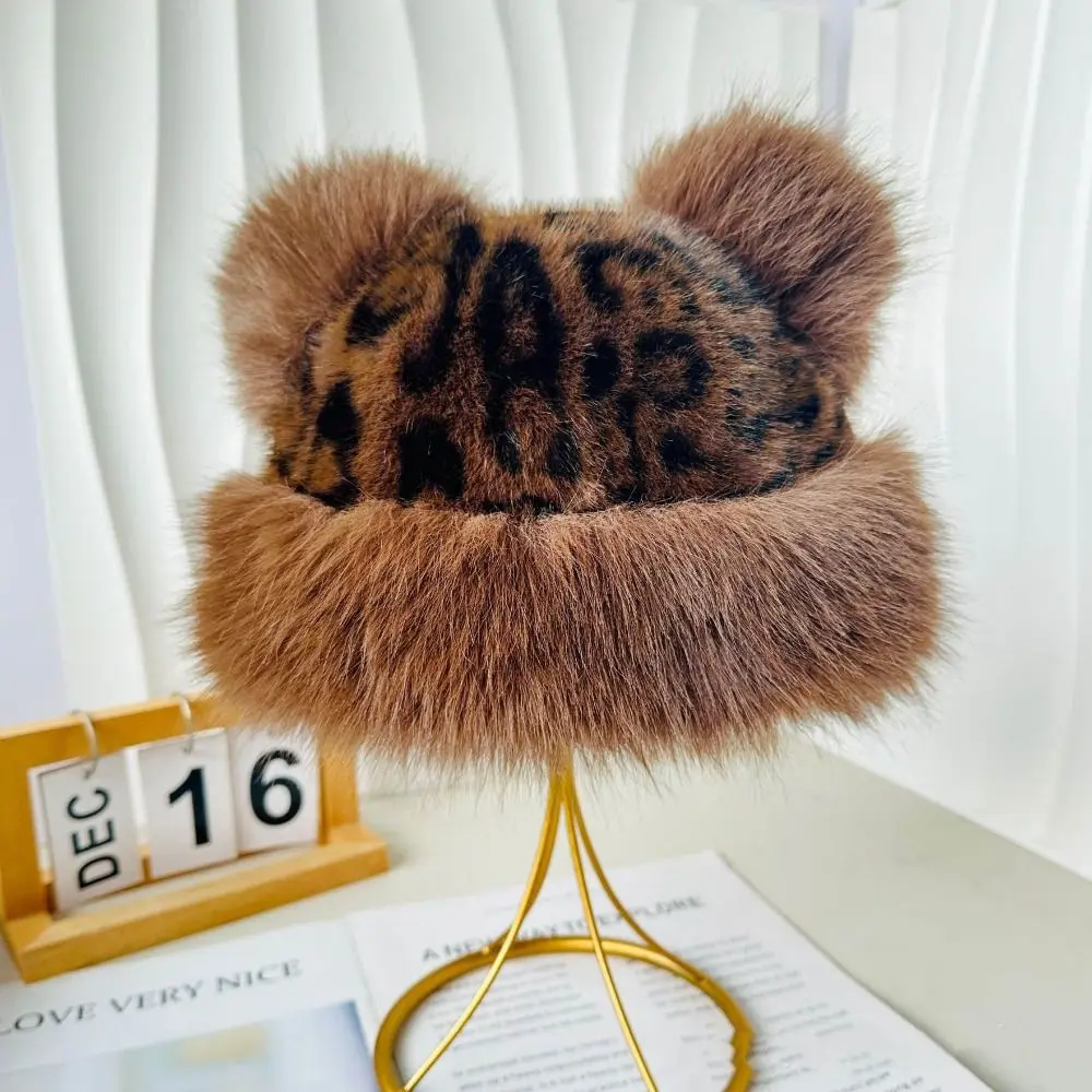 

New Warm Fluffy Fur Bucket Hat Cold Thicken Plush Fisherman Hat Snowy Day Cover Head Cap Berets Chrismas Gifts