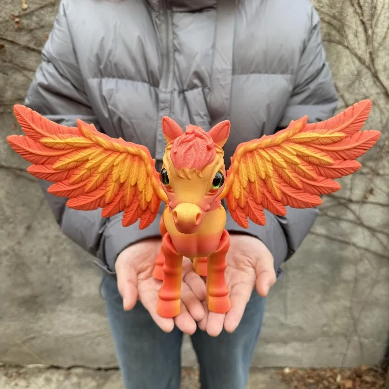 3D Printing, Cute Detachable Pegasus Animal Decompression, Figurine Transformation Figurine