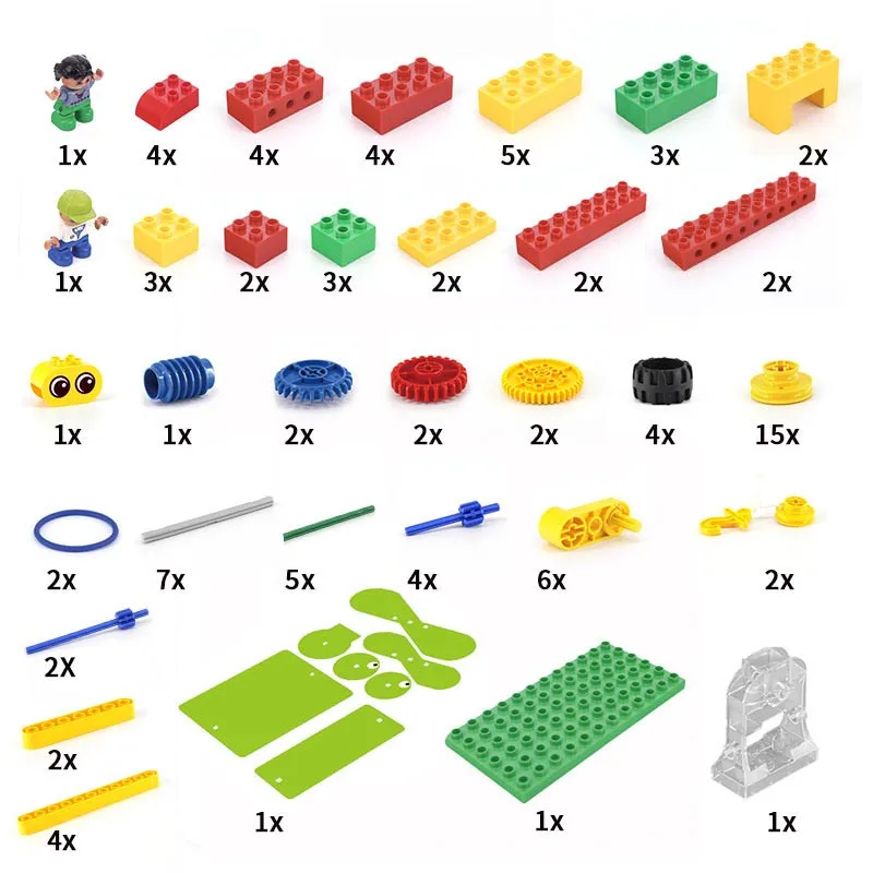 Edukacyjny zestaw wczesnych prostych maszyn Dacta kompatybilny z 9656 klockami Duplo z dużymi cząsteczkami