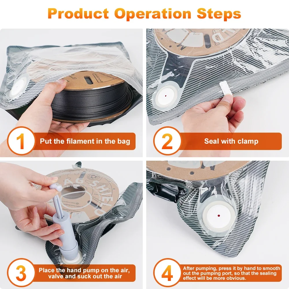 Upgrade 2.0 3D Filament Storage Bag With Valve Vacuum Bag Dryer Safekeep Humidity Resistant Sealing Bag Keep Filament Dry Sealed