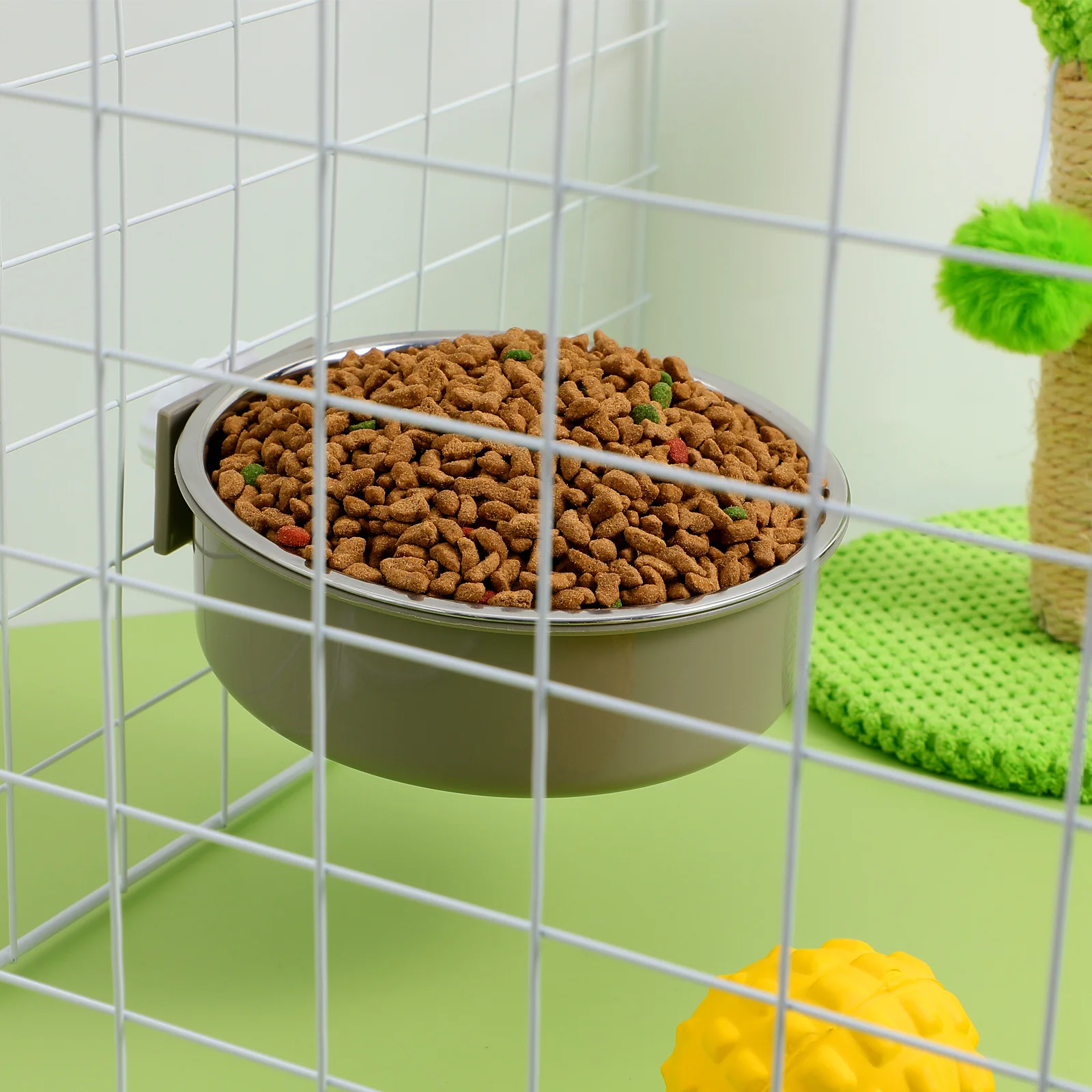 

Pet Crate Hanging Bowl Durable Stainless Steel Detachable Dog Cat Food Water No Spill Bowl Stainless Steel Dog Bowls