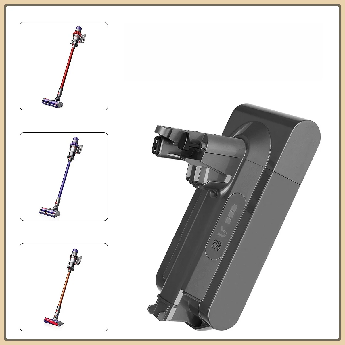 

Сменный аккумулятор 4000 мАч, 25,2 В для Dyson V10, 33% более высокая емкость для V10, беспроводной пылесос Absolute/Animal, расширенное время работы