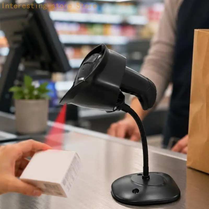 Handheld Reader Stand Angled Neck Desk Holder with Standalone Base for Retail Counters, Office Tables and Daily Stockroom